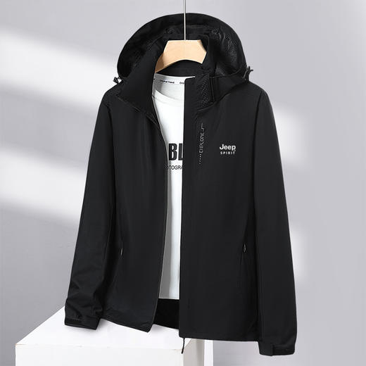 甄选 | 【吉普JEEP SPIRIT秋季冲锋衣6626款】情侣同款冲锋衣连帽可拆卸 户外纯色枫叶款 新款秋季冲锋衣 商品图11