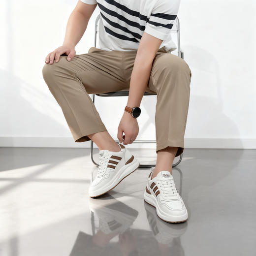 舒乐高男鞋隐形内增高8cm休闲鞋男款板鞋小白鞋透气运动 商品图3