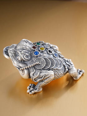 子佩集S999银【金蟾献瑞】摆件纯银【BJ1046】小摆件2501