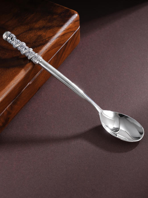 子佩集S999银【龙福安康】勺子摆件【SZ000405-3】纯银龙2504 商品图0