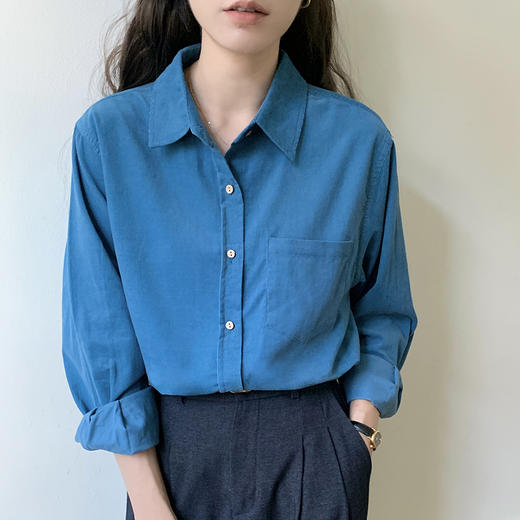 Avann灯芯绒宽松净版叠穿上衣5153 商品图1