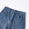 茧墨 简约复古高腰窄版加绒阔腿牛仔裤 商品缩略图3