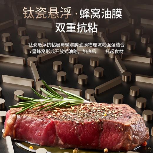 九阳炒锅0氟蜂窝不粘锅家用不锈钢平底炒菜锅电磁炉燃气通用32cm 商品图4