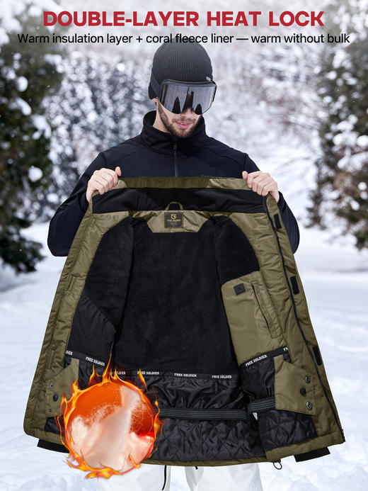 【防水防风 加厚加绒 耐造抗寒】冬季硬核保暖户外战术装载滑雪棉服ds（zb） 商品图2