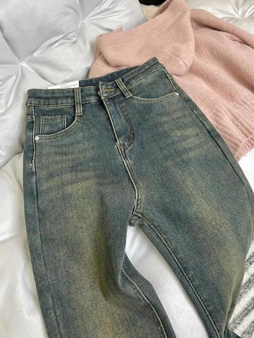 【GZ】无忧购加绒加厚复古蓝女冬季高腰显瘦时尚百搭微喇马蹄裤187-1（截单后3-5天发货） 商品图9