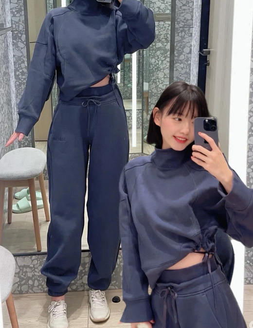 1114-3 减龄时髦 保暖舒适 lu 加绒卫裤 我穿L 商品图9