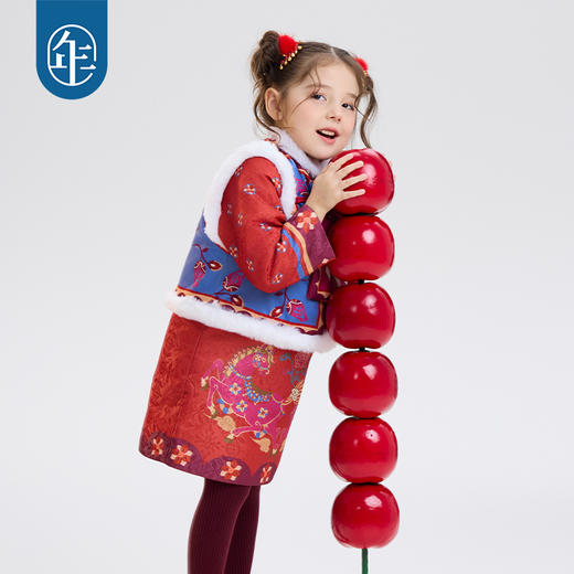 年衣童装马褂套装女童冬季儿童中式唐装汉服外套锦绣前程马褂套装 商品图1