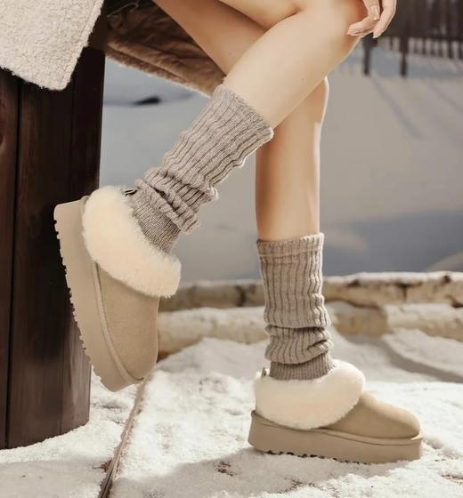 懒人必备 油叽叽系列   塔茨特便鞋  一脚蹬毛毛鞋 厚底拖鞋皮毛一体雪地靴 商品图1