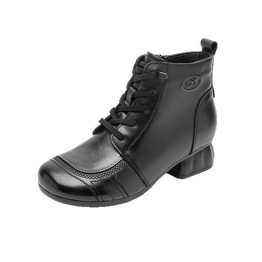 民族风牛筋软底真皮马丁靴，粗中跟复古短靴头层牛皮中年妈妈靴子MLD-8081 商品图4