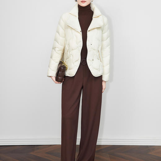 「高货wl」全新升级【铂金会员367/天猫499/差价132】(05408)洛诗琳90白鸭绒羽绒服2025冬季重工异形绗线保暖短外套女 商品图3