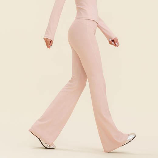 跃牌【禅语梵心】高腰仿皮运动喇叭裤无痕防卷边长裤女跑步显瘦健身裤瑜伽裤CK3452 商品图2