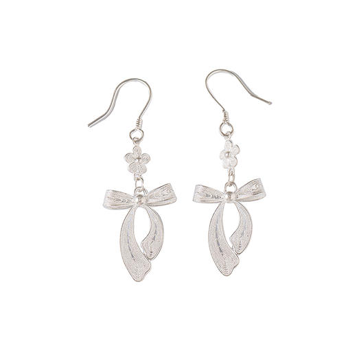 【林栖设计小店】蝴蝶结耳饰银925花丝银器复古优雅原创2025秋冬新款配饰2954159 商品图4