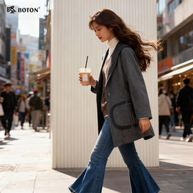 【第2件半价！尾货清仓不退换】波顿呢绒中褛LJ389