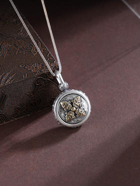 子佩集S925银【金刚福佑】吊坠【FJDZ002】纯银可转动镀金(不含链)2504