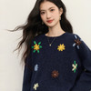 【11/19新品】熙世界多巴胺彩色绣花毛衣女2025年秋冬慵懒松弛感正肩圆领针织衫 商品缩略图4