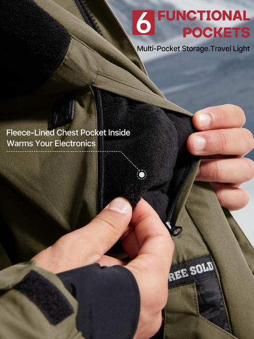 【防水防风 加厚加绒 耐造抗寒】冬季硬核保暖户外战术装载滑雪棉服ds（zb） 商品图3