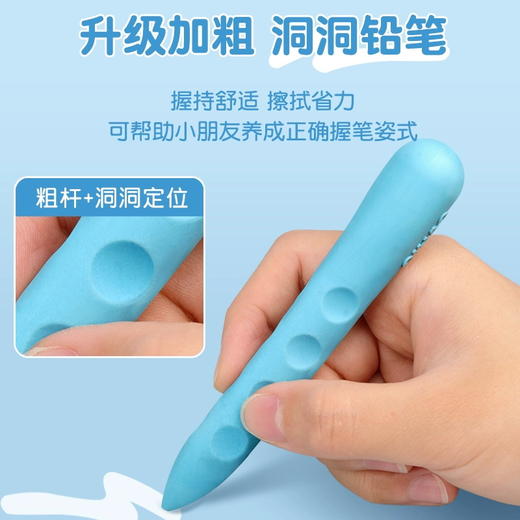 【2盒6支装】奇好 洞洞橡皮擦 马卡龙配色 学习用品铅笔擦 商品图1