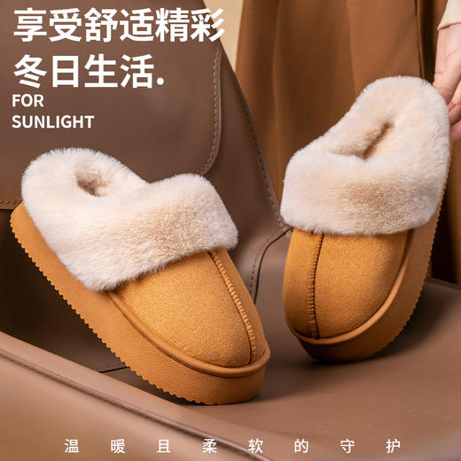 【秋冬必备丨暖绒绒厚跟半拖+全包棉拖鞋】保暖不磨脚，舒适透气！细密厚实绒，抗寒不掉毛！厚底增高防滑，户外出行、居家室内必备！【ZXN-J】 商品图5