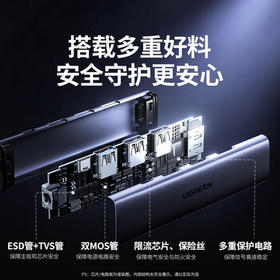 绿联Type-C扩展坞转HDMI拓展坞投屏接口转换器转接头USB适用雷电4苹果MacBook华为笔记本电脑iPad手机