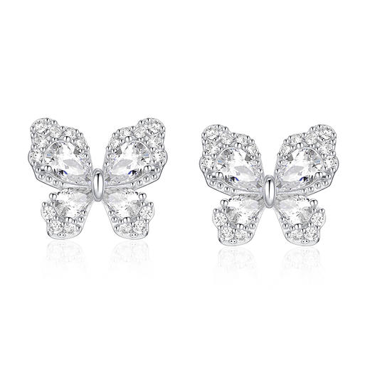 卡蒂罗KADER 冰蝶流光耳钉 在逃公主系列 925银立体蝴蝶满铺闪锆甜美轻奢设计 #好运 闪耀吸睛不易撞款 商品图1