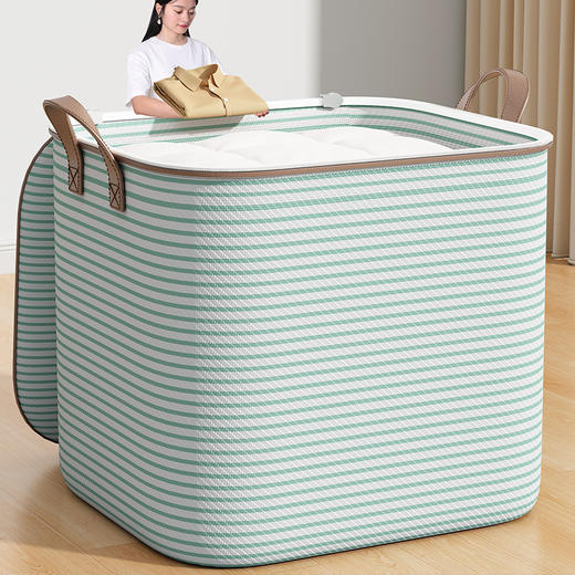 【25积分+29.9得】【衣柜收纳！整洁便捷】家用换季被子条纹收纳袋子搬家整理衣物防潮行李袋大容量打包袋。 商品图2