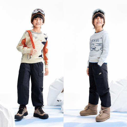 【实体店同款】男女童全腰梭织羽绒裤冬季新款安奈儿童装AM546078 商品图3