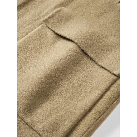 GXG男装 经典豆绿色翻领长款羊毛口袋大衣外套 2025冬季新品 商品图3