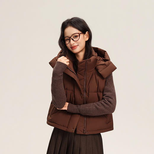 個调冬季新款女式无袖轻薄羽绒马甲背心户外保暖外套1028 商品图3