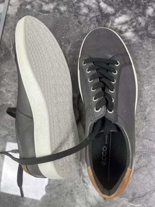 瑕疵ECCO/爱步 男士舒适真皮软面圆头系带休闲板鞋 柔酷857664 商品图1