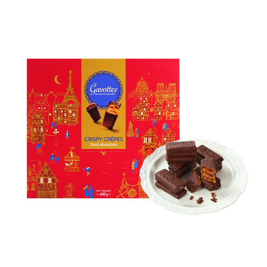 MM 山姆 GAVOTTES法国进口 黑巧克力脆片饼干 420g 商品图0