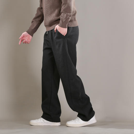 DRONKOO 2025 卡扣抽绳前两破骨压线复合厚绒厚长卫裤 商品图1