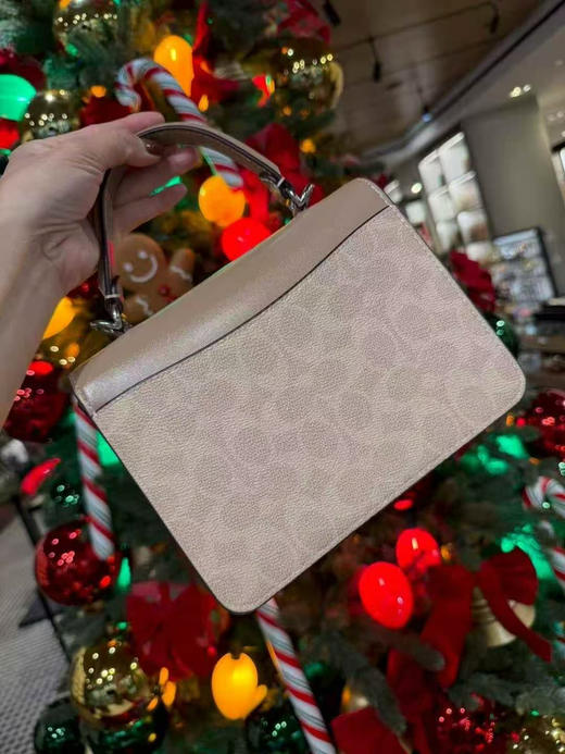 上新折扣1399￥🇺🇸直邮🎄奶茶色老花Coach新款Courtney 水晶扣方盒子包，🉑手提斜挎，水晶盒子包限量发售每年黑五才出一次 商品图3