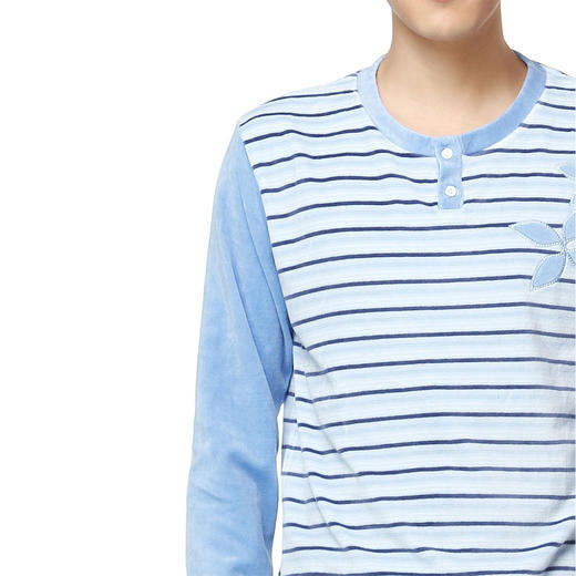 爱帝男士秋款天鹅绒休闲圆领长袖家居服套 商品图4