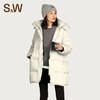 【sw速惟】中长款黑色羽绒服户外保暖防水时尚休闲外套1318 商品缩略图4