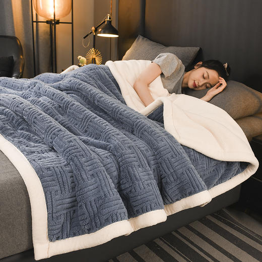 【三层夹棉立体舒棉绒毛毯】冬季加厚午睡盖毯珊瑚绒沙发毯 商品图8