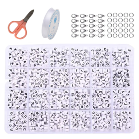 24格亚克力字母珠组合套装 DIY手工编织手链工具