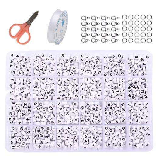 24格亚克力字母珠组合套装 DIY手工编织手链工具 商品图0