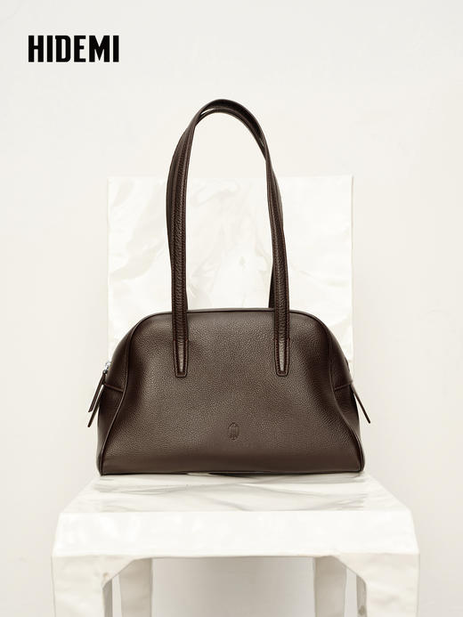 HIDEMI 大秀款城市波士顿系列进口西班牙荔枝皮长肩带大容量极简单肩包 商品图0