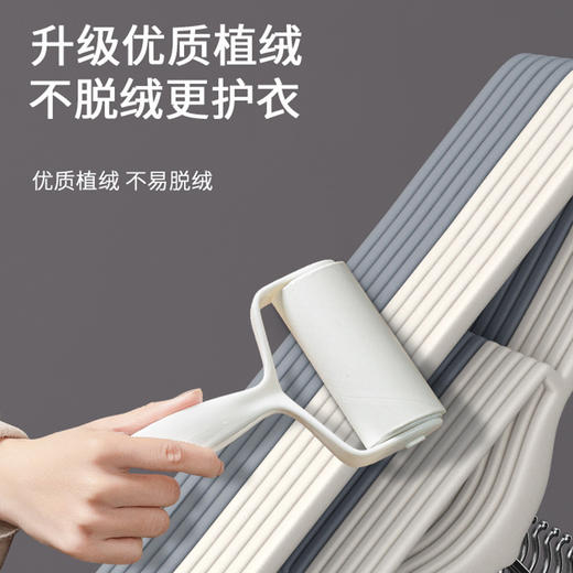 【25积分+19.9得】超值10个装！【植绒防滑，呵护衣物！】植绒衣架防滑 无痕不起肩家用衣柜挂衣 加厚收纳衣撑 酒店宿舍晾衣架 商品图3