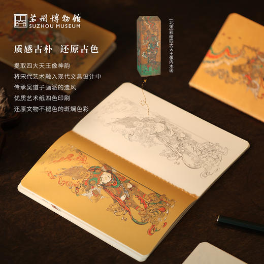 苏州博物馆 彩绘四大天王像随身本套装 商品图3