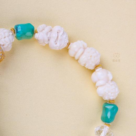 【四季发财】貔貅蓝松牙雕手串    ZX2506173 商品图4