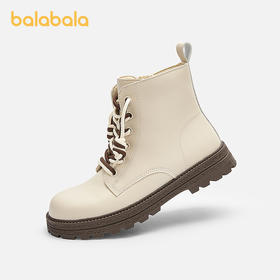 巴拉巴拉童鞋儿童靴子马丁靴女童公主英伦风短靴防滑秋冬潮流百搭