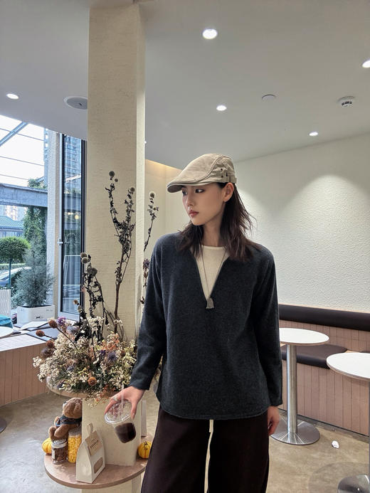 【羊绒的暖】噢蜜ooomeooo羊绒假两件套头衫 商品图4