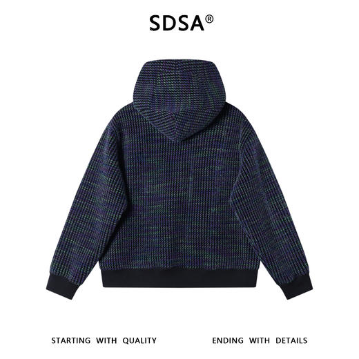 WT274SDSA男士秋冬新款痞帅男装休闲彩色竖纹斜拉链连帽卫衣百搭时尚 商品图5