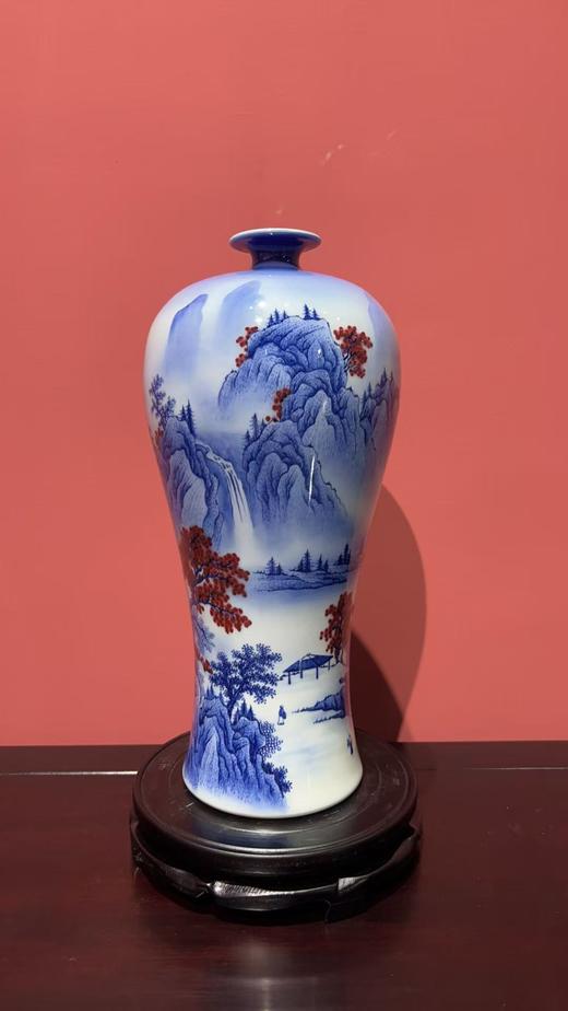 青花溪山访友梅瓶 商品图0
