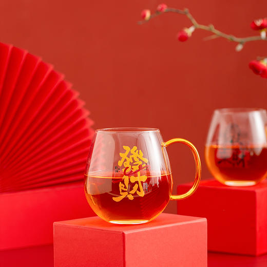财缘阁×平仄 玻璃杯来财 （琥珀色）彩盒 460mL 商品图1