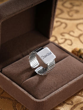 子佩集S925银【未来誓约】戒指【JZ-535】纯银原创2大方块2502