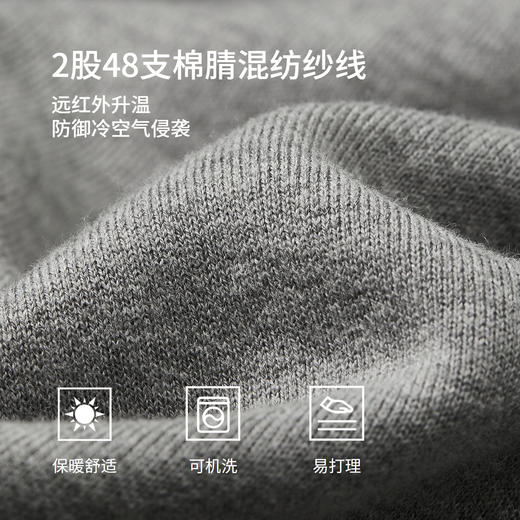 棉仓367826040-老钱风可机洗POLO领毛衣男 秋冬微宽松套头毛衣针织衫 商品图2