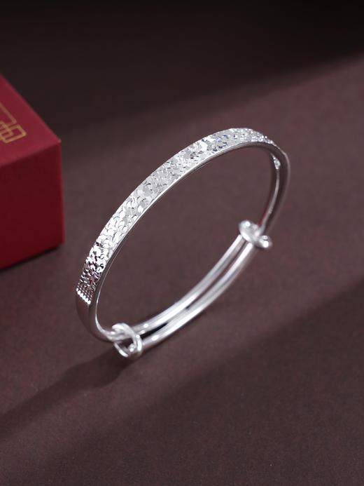 子佩集S999银【碎冰冰】童镯【TZ000857】纯银儿童推拉2502 商品图0