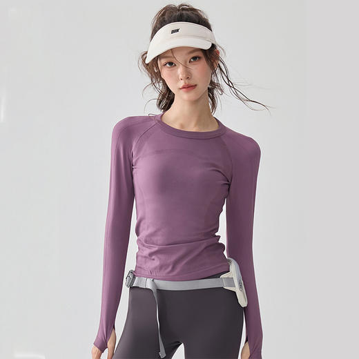 Gymicon能量符号 秋冬女士长袖运动健身瑜伽T恤圆领纯色跑步羽毛球速干衣YASY2527 商品图0